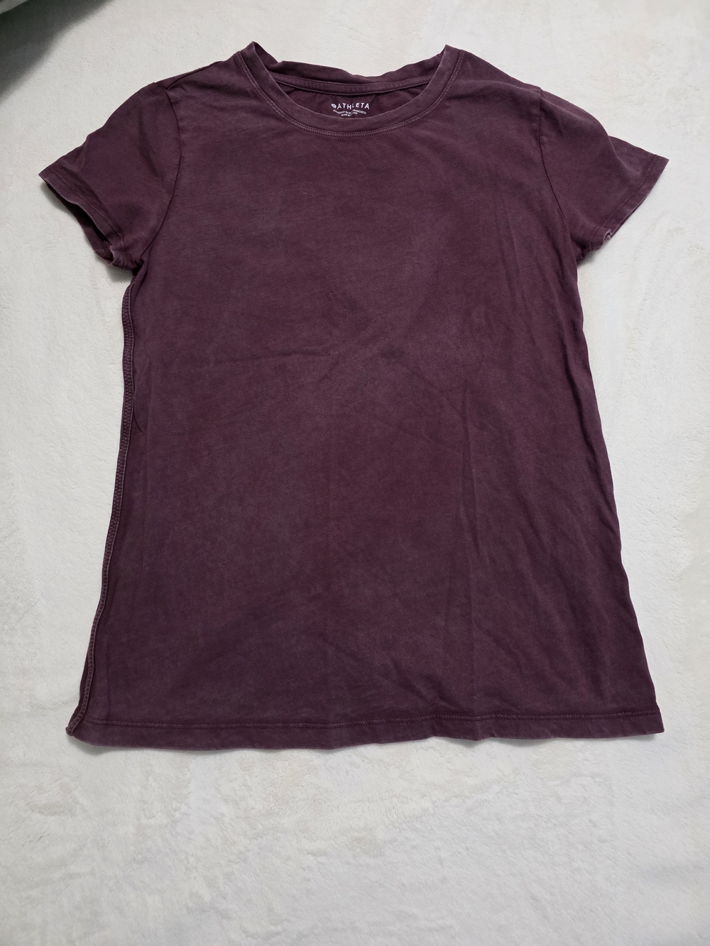 Athleta Organic Cotton Daily Short Sleeve Tee Antique Burgandy Small